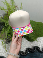 Load image into Gallery viewer, Bright Checkered Hats - RTS
