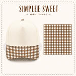 Load image into Gallery viewer, Brown Gingham Hat - RTS
