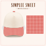 Load image into Gallery viewer, Red Gingham Hat - RTS
