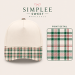 Load image into Gallery viewer, Green Christmas Plaid Hat - PREORDER
