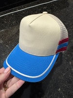 Load image into Gallery viewer, Royal Blue Striped Side Hat - PREORDER
