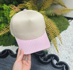 Load image into Gallery viewer, Pink Gingham Hat - RTS
