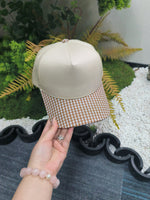 Load image into Gallery viewer, Brown Gingham Hat - RTS
