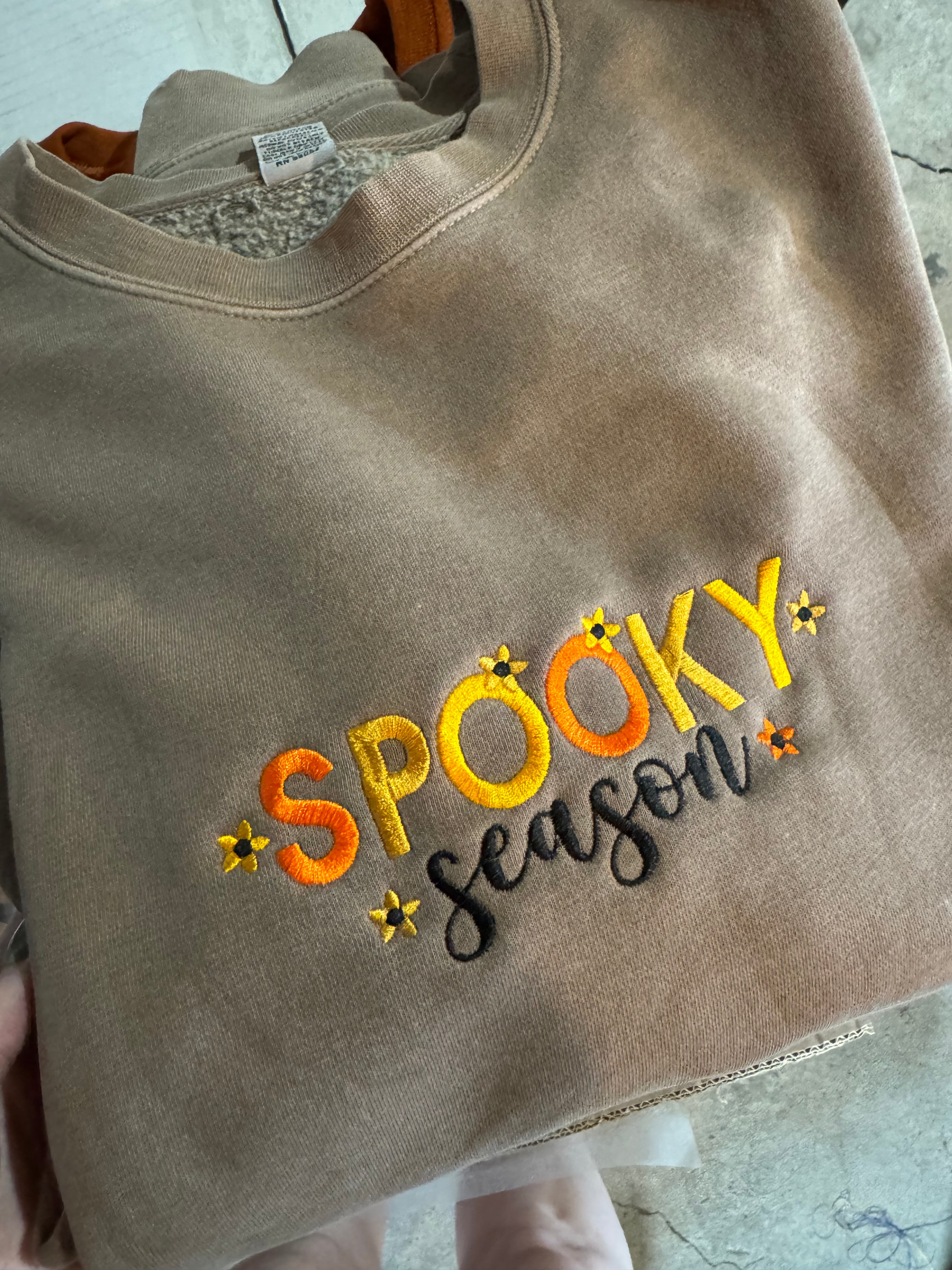 SPOOKY SEASON FLORAL EMBROIDERED SS AND TEES