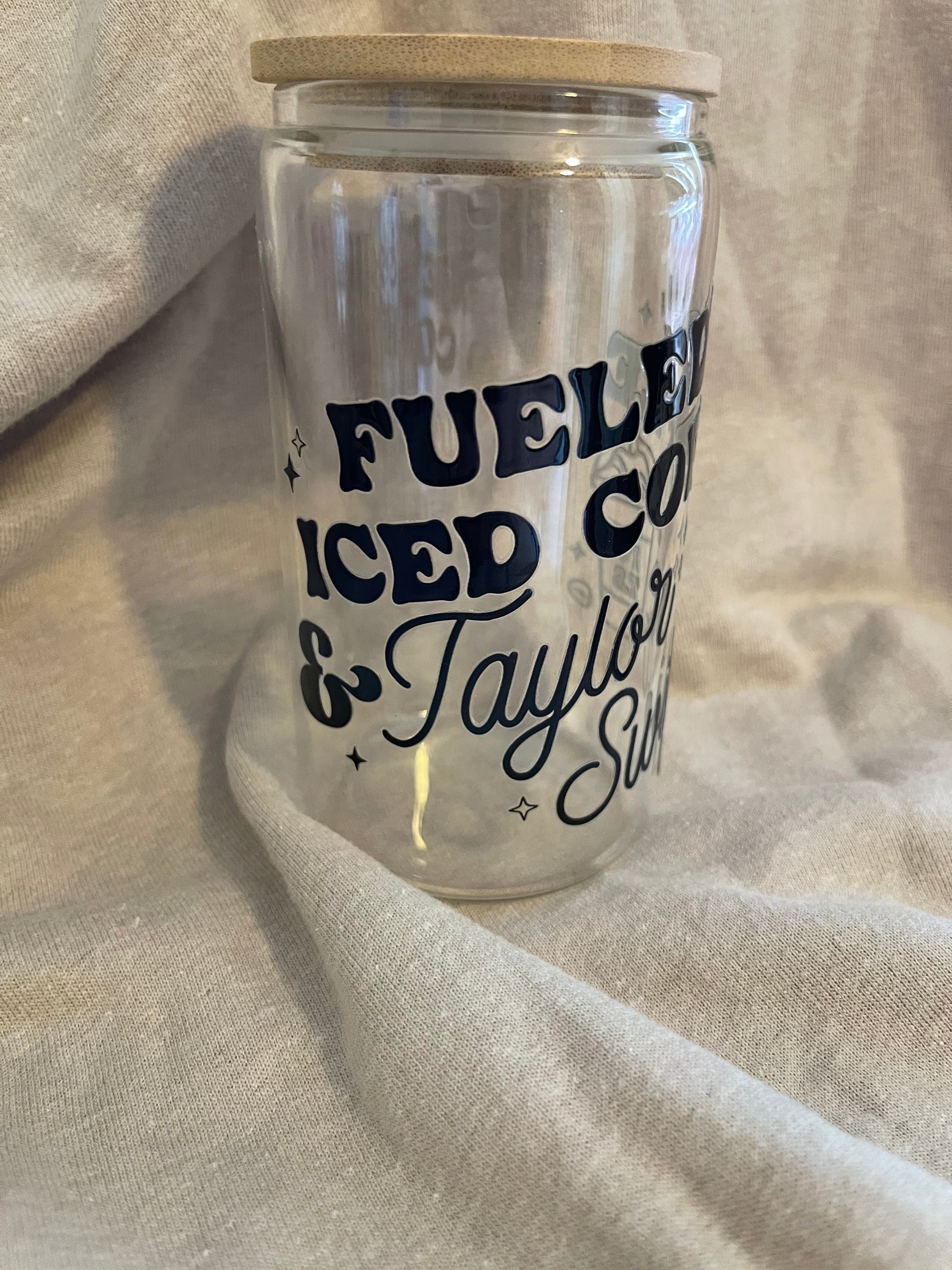 Fueled By Iced Coffee + TS Glass Cup