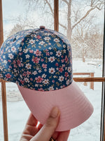 Load image into Gallery viewer, Blue Floral Hat - PREORDER
