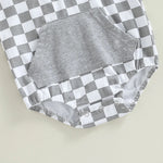 Load image into Gallery viewer, Checkered Bubble Hoodie Romper
