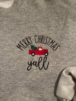 Load image into Gallery viewer, Merry Christmas Y&#39;all Embroidered Sweatshirt
