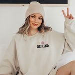 Load image into Gallery viewer, Be Kind Happy Face Embroidered Sweatshirt
