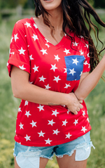 Load image into Gallery viewer, Star Spangled Pocket Top
