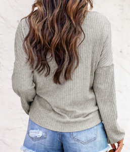 Grey For Days Ribbed Top