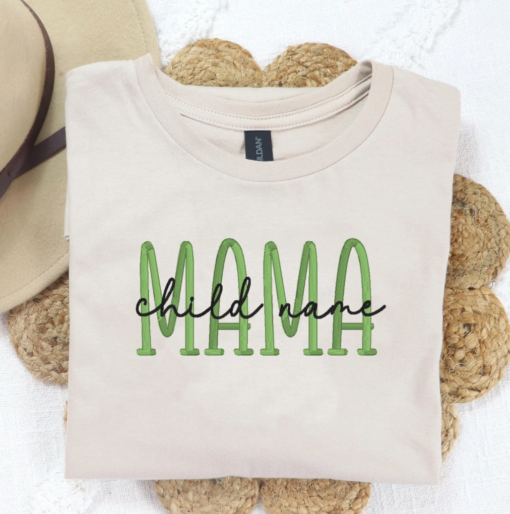 Customized Mama Embroidered Tees