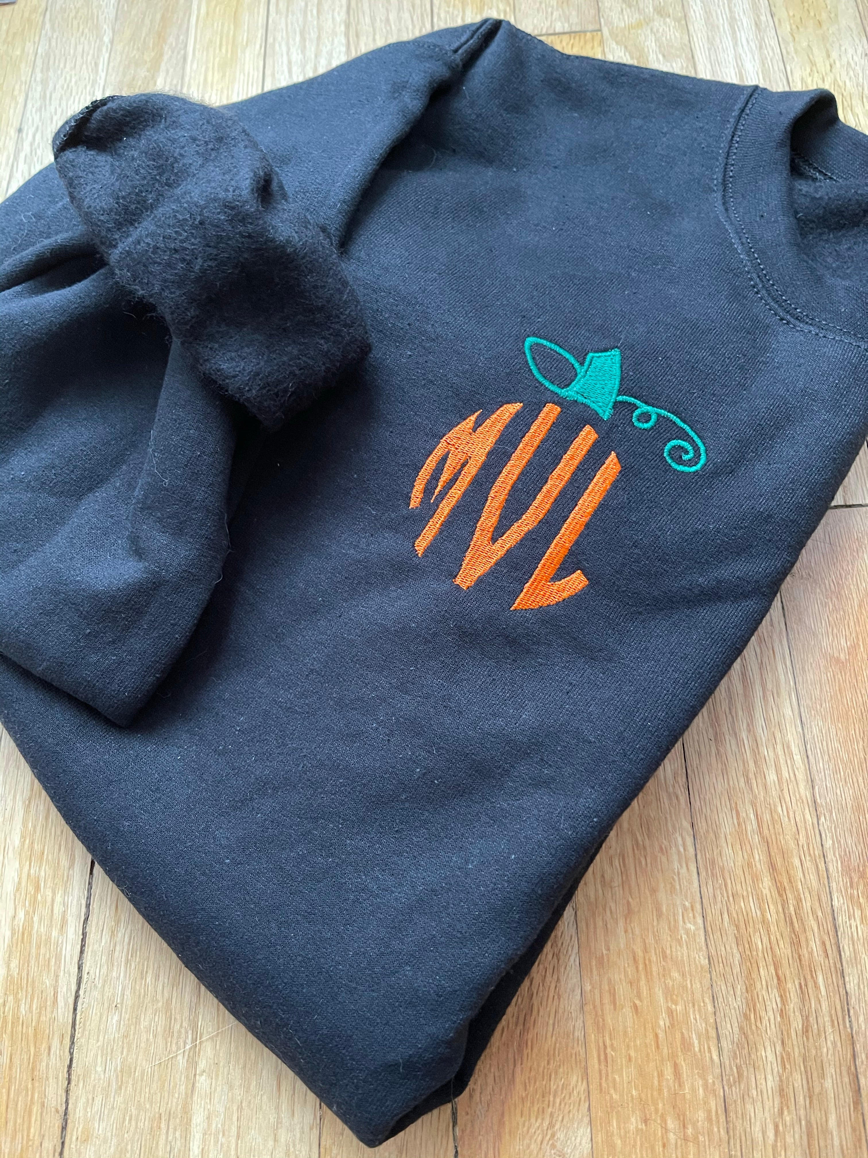 Pumpkin Monogram Embroidered Sweatshirt