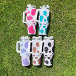 Load image into Gallery viewer, Cow Print Rhinestone 40oz Tumbler - RTS
